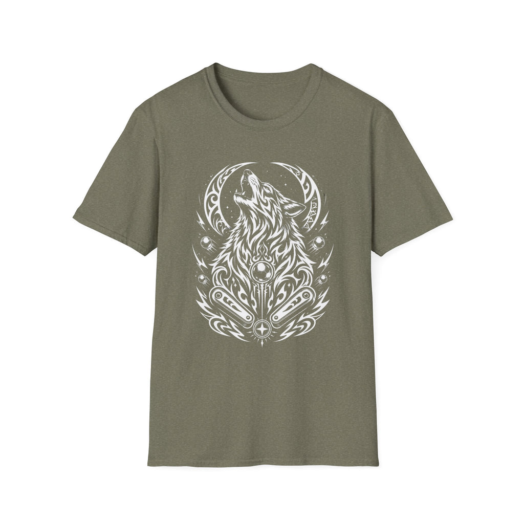 Tribal Moon Wolf Graphic Pinball Tee