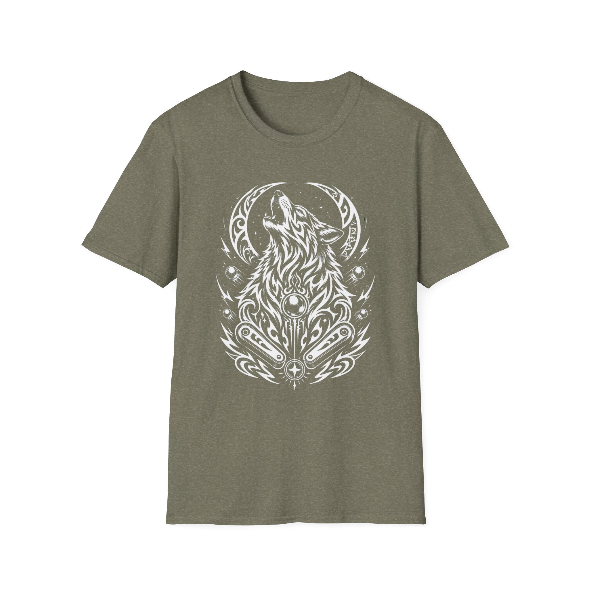 Tribal Moon Wolf Graphic Pinball Tee