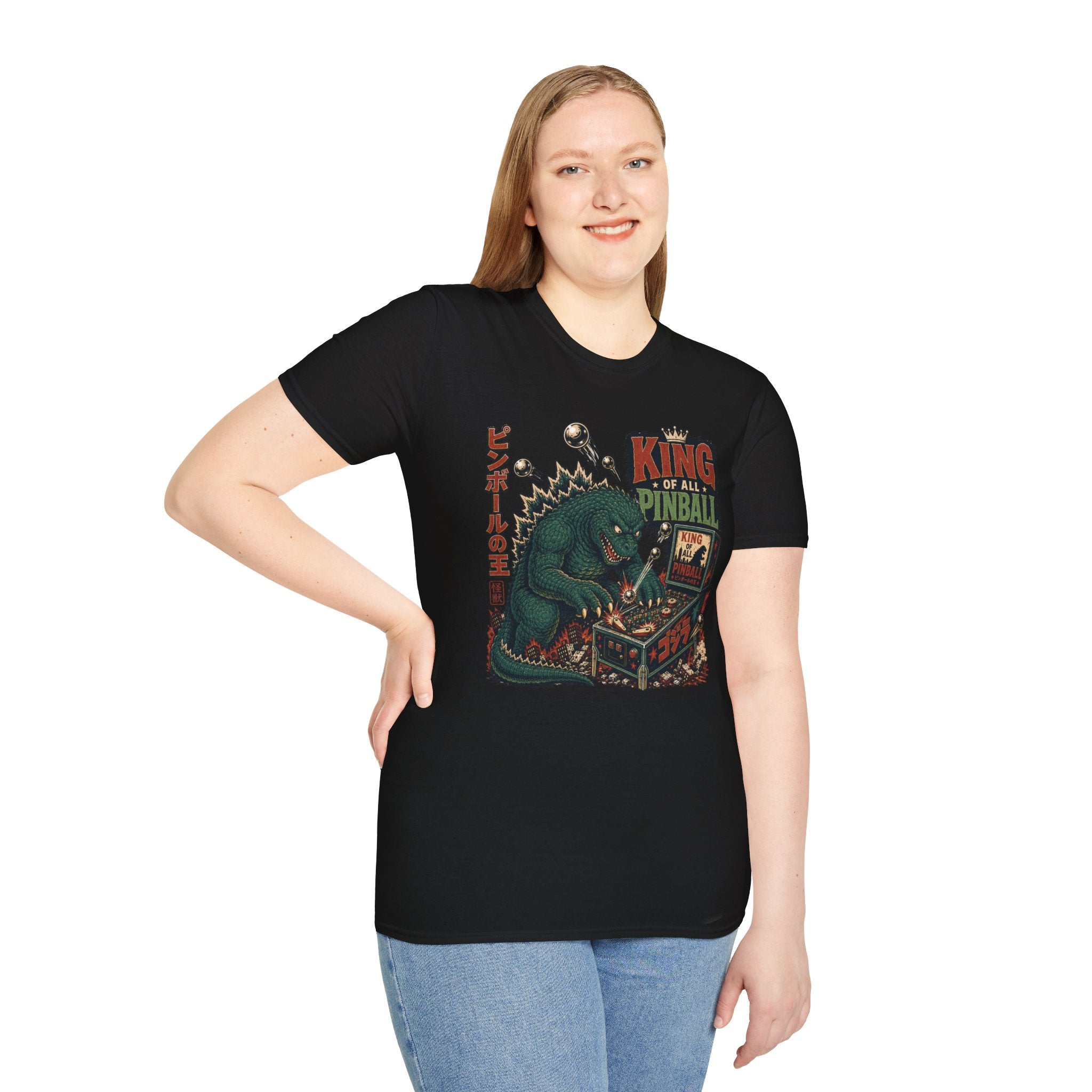King of All Pinball — Retro Godzilla Arcade Tee