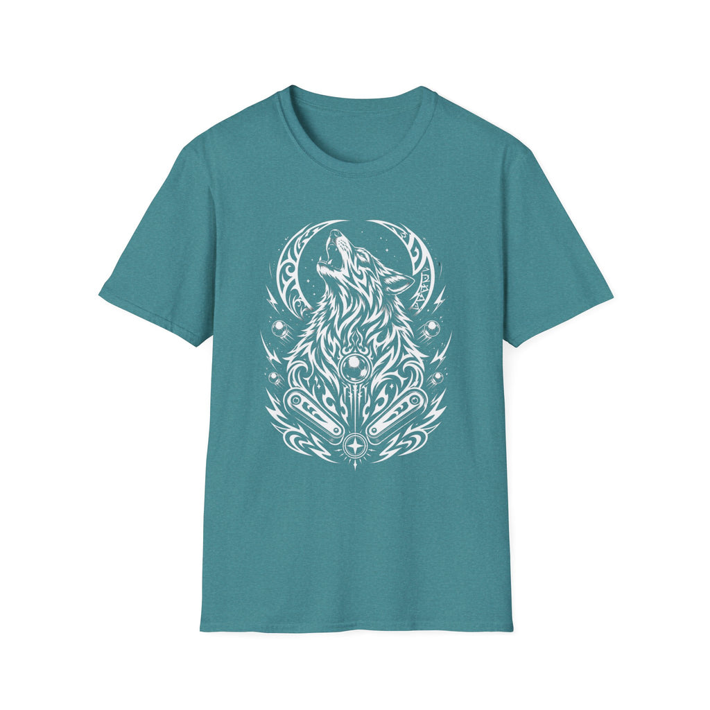 Tribal Moon Wolf Graphic Pinball Tee