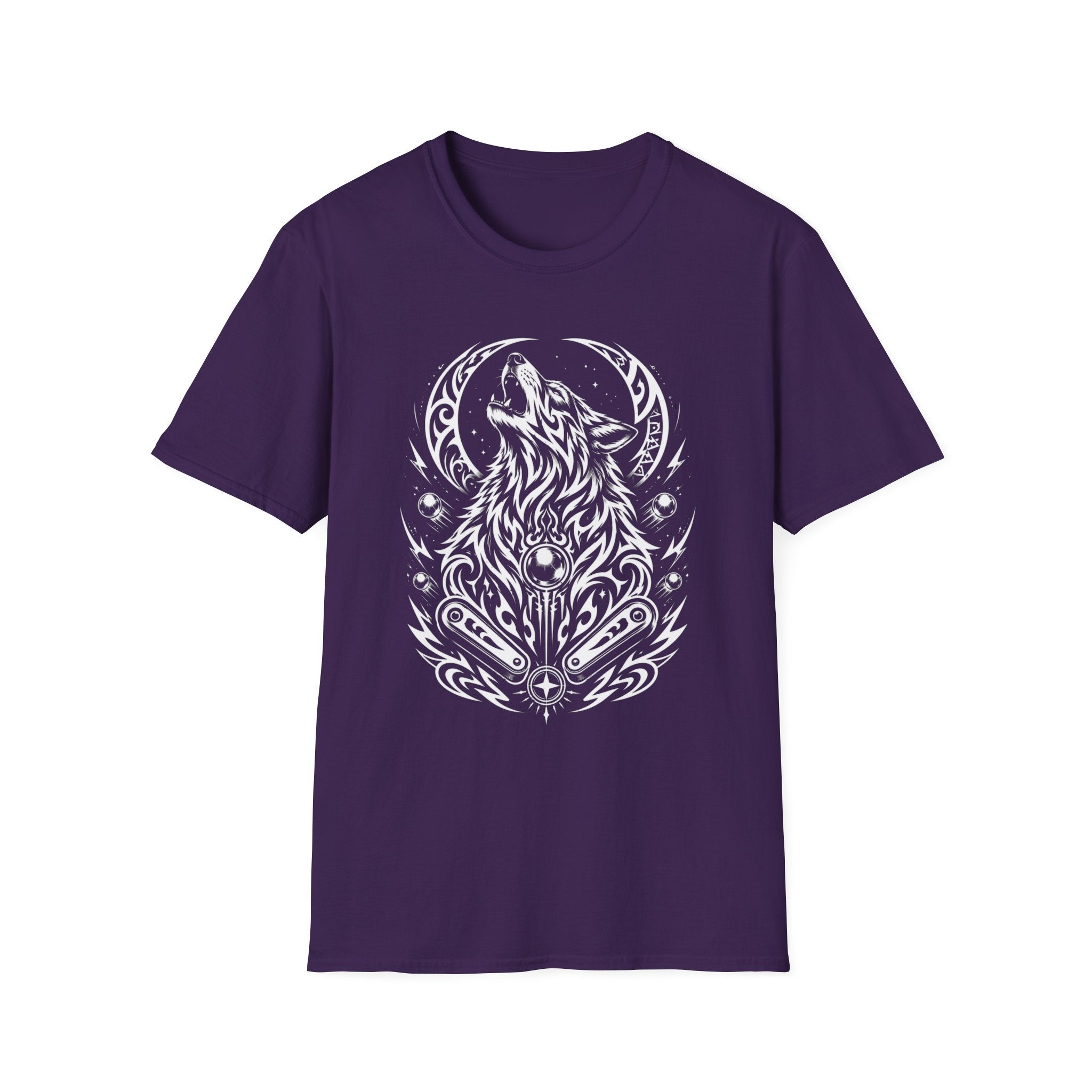 Tribal Moon Wolf Graphic Pinball Tee