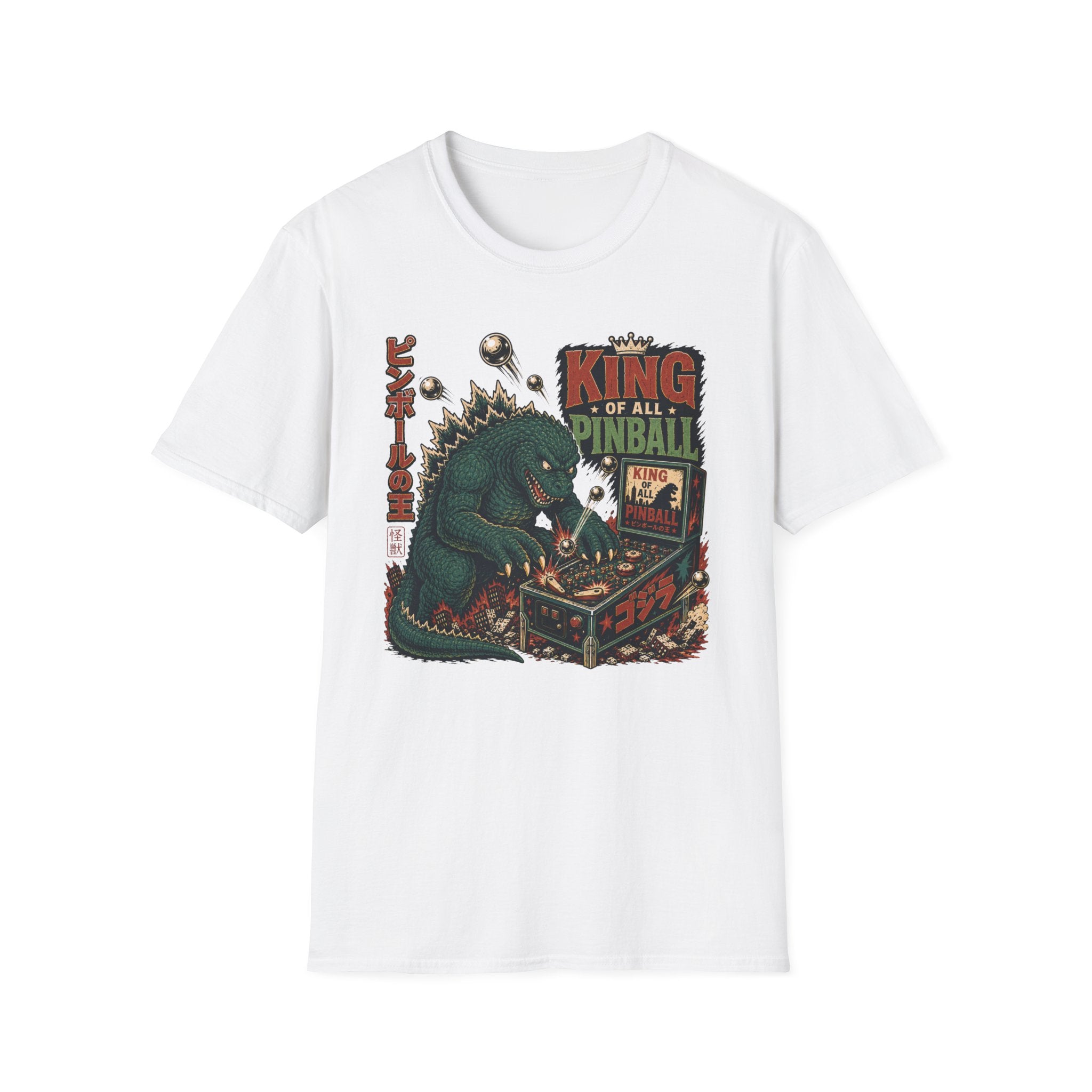 King of All Pinball — Retro Godzilla Arcade Tee
