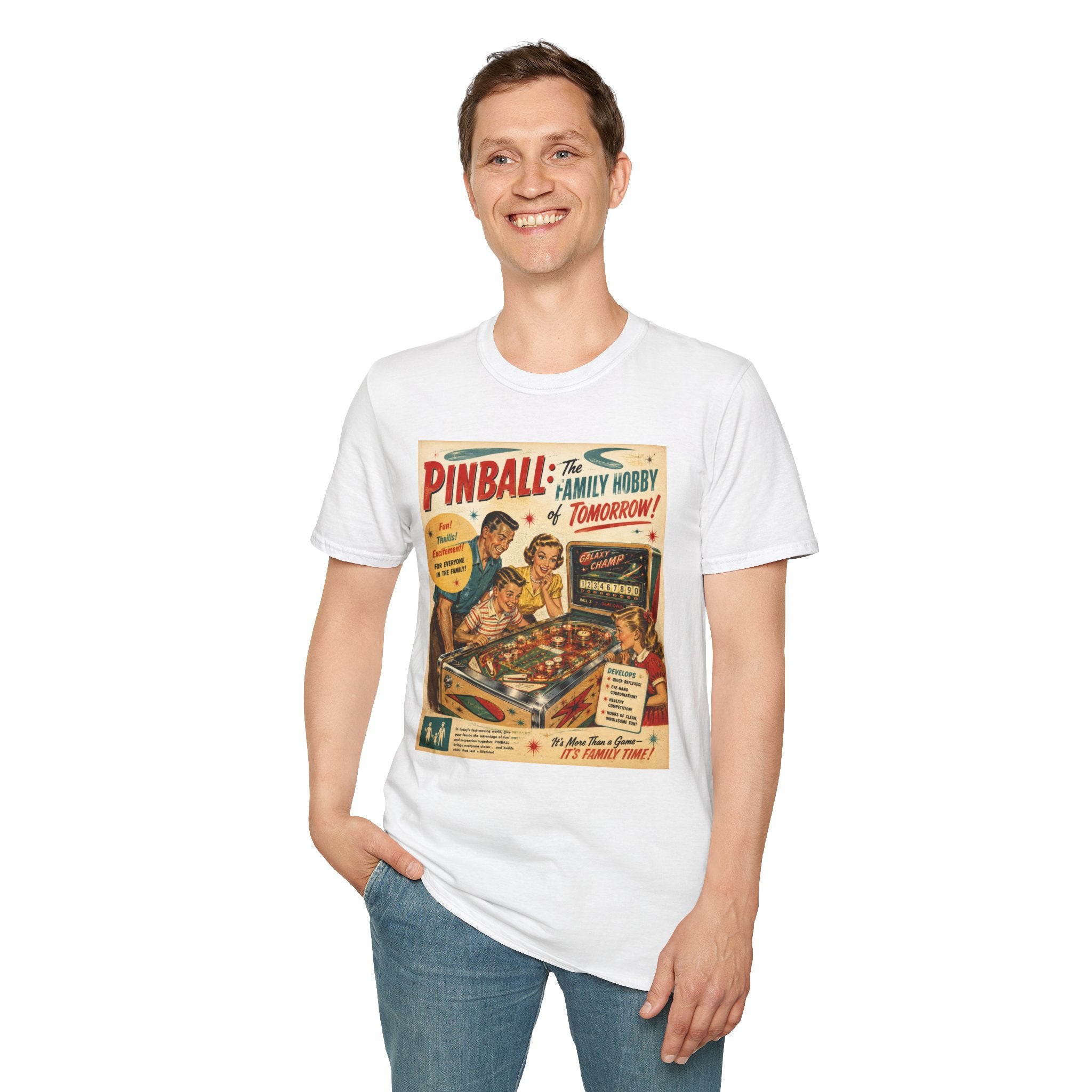 Pinball: The Family Hobby of Tomorrow Retro T-Shirt