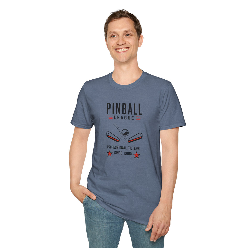 Pinball League T-Shirt — Retro Arcade Flipper Design