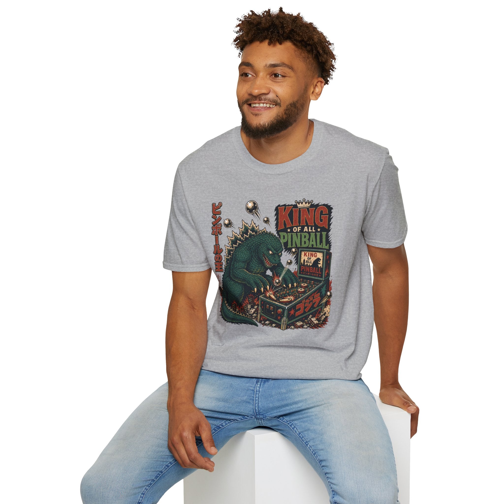 King of All Pinball — Retro Godzilla Arcade Tee