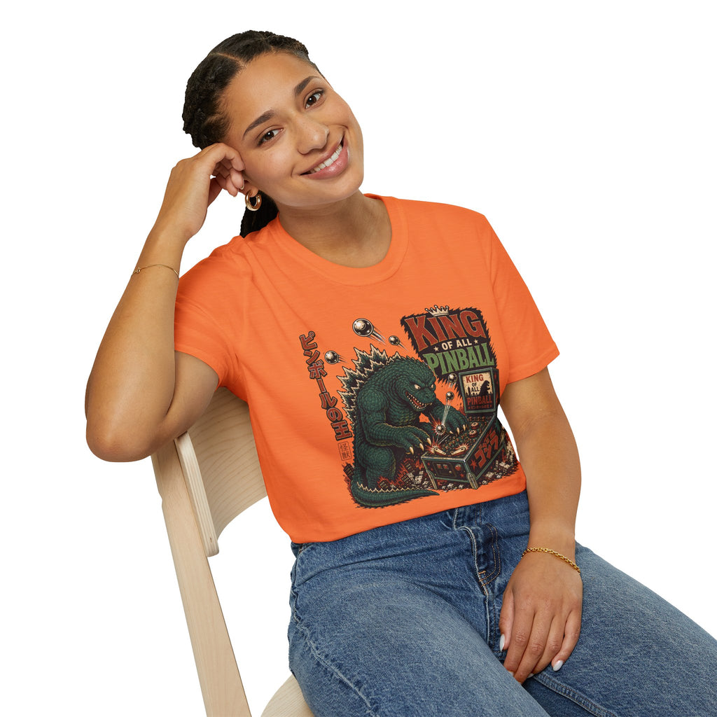 King of All Pinball — Retro Godzilla Arcade Tee