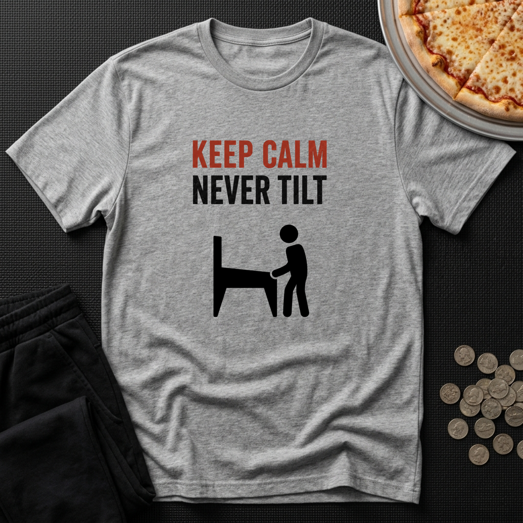 Keep Calm Never Tilt Pinball T-Shirt