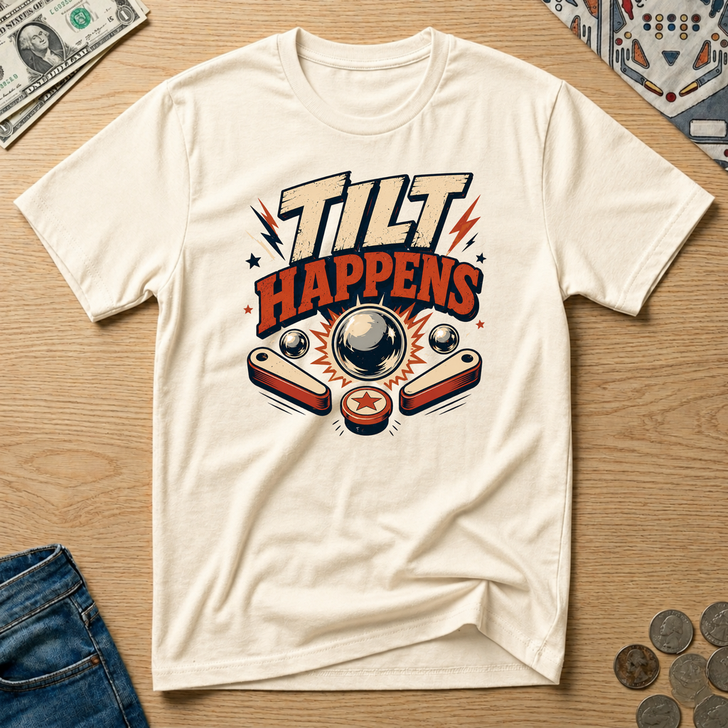 Tilt Happens Flippers Pinball T-shirt