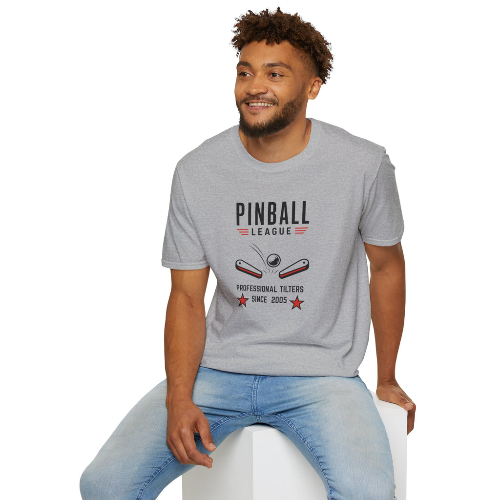 Pinball League T-Shirt — Retro Arcade Flipper Design