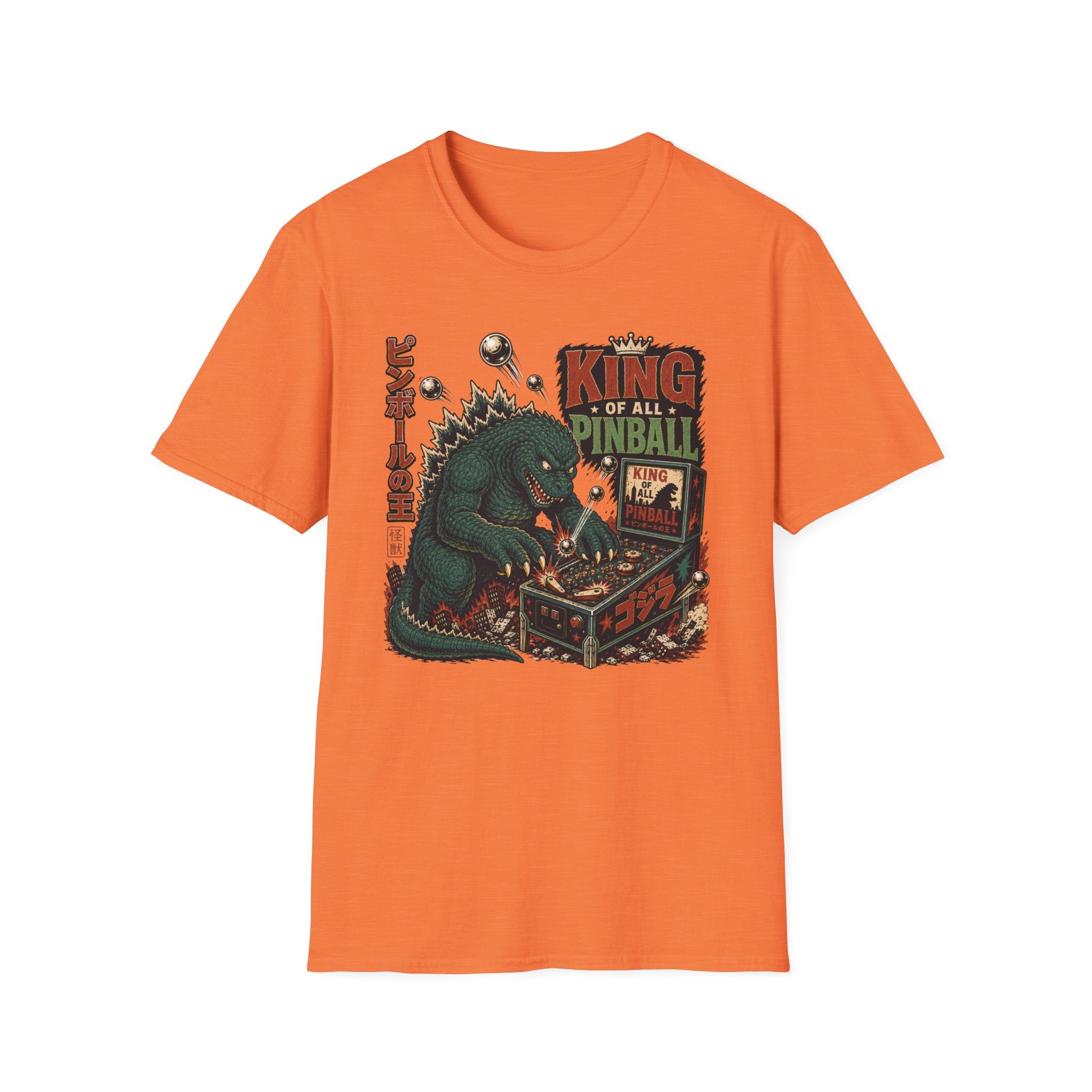King of All Pinball — Retro Godzilla Arcade Tee