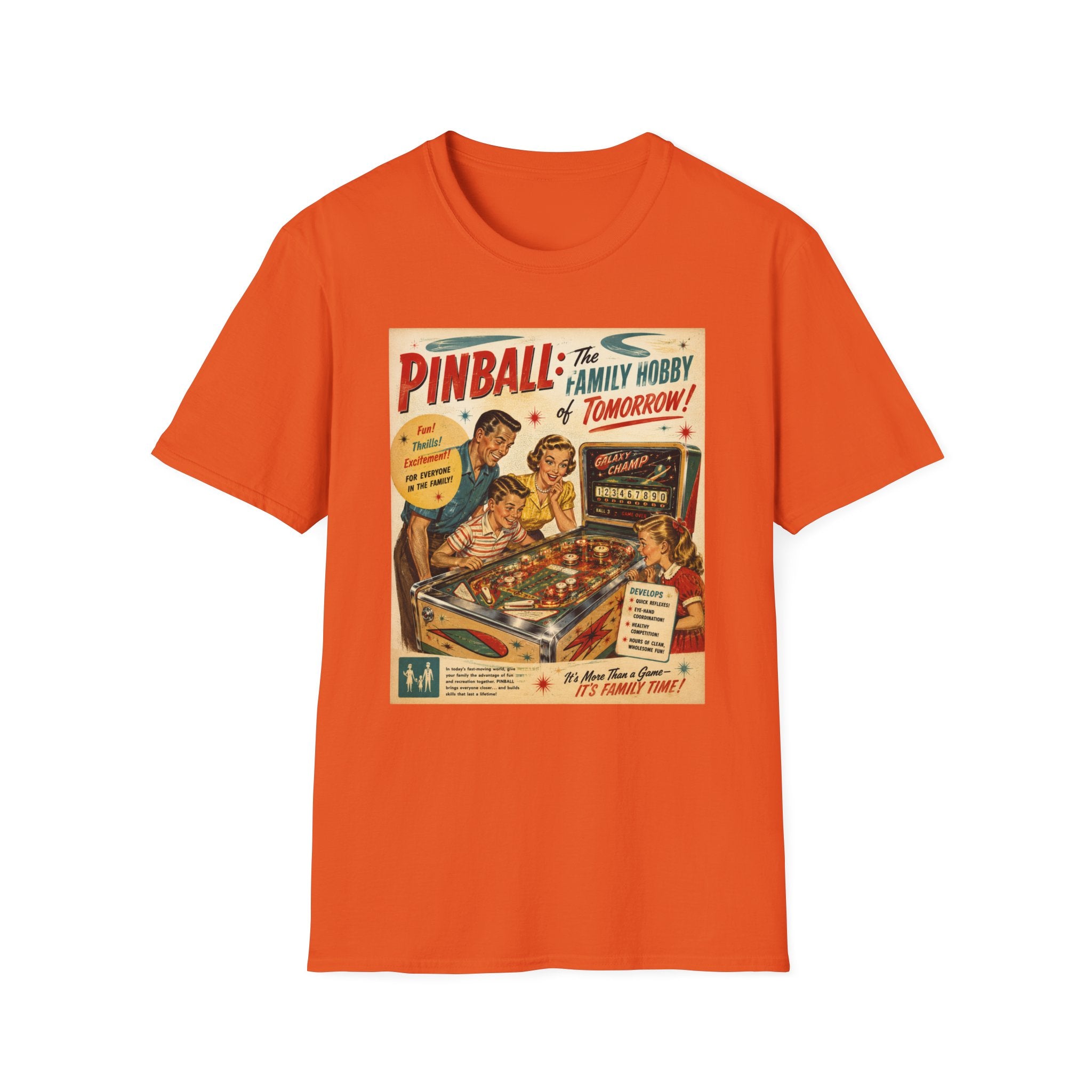 Pinball: The Family Hobby of Tomorrow Retro T-Shirt