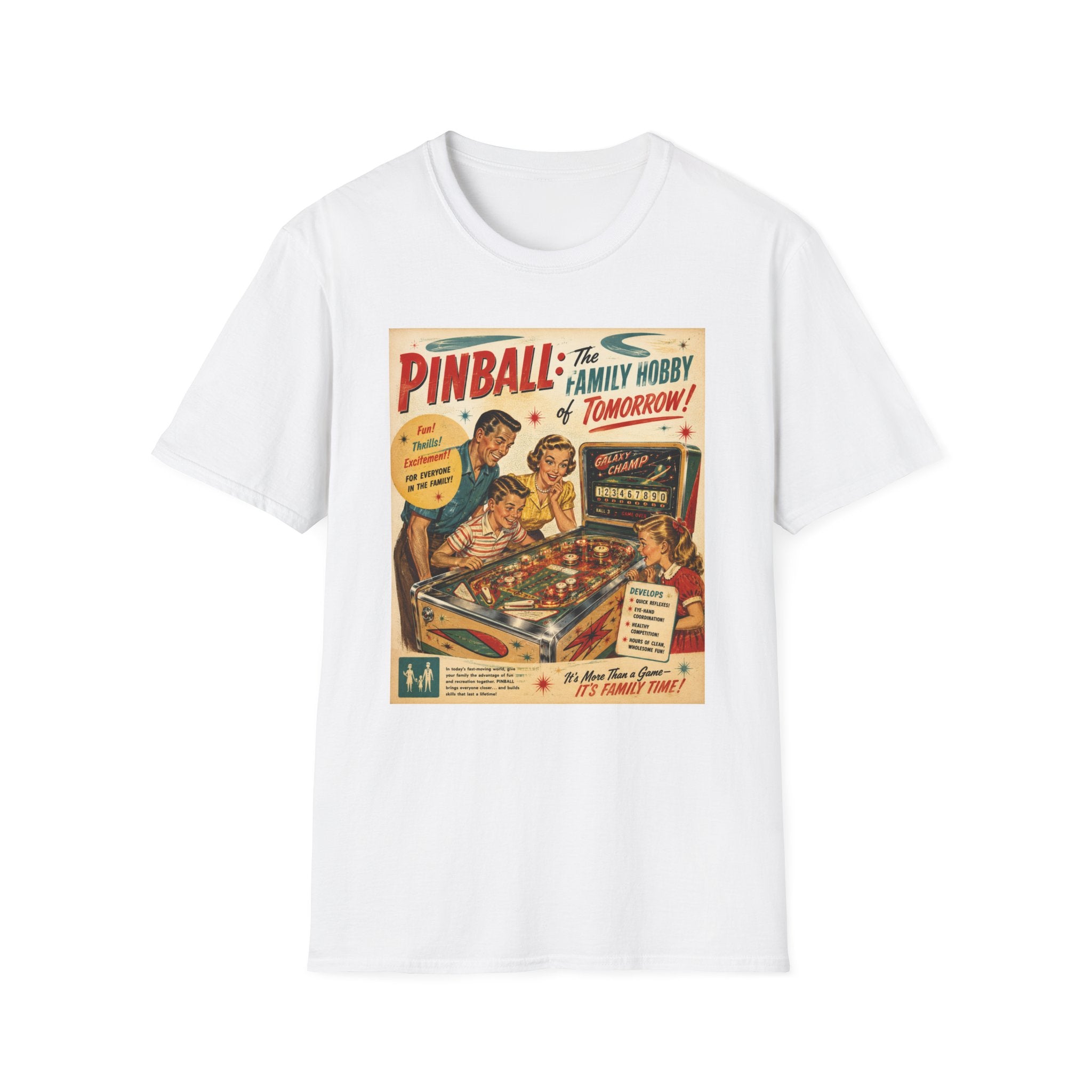 Pinball: The Family Hobby of Tomorrow Retro T-Shirt