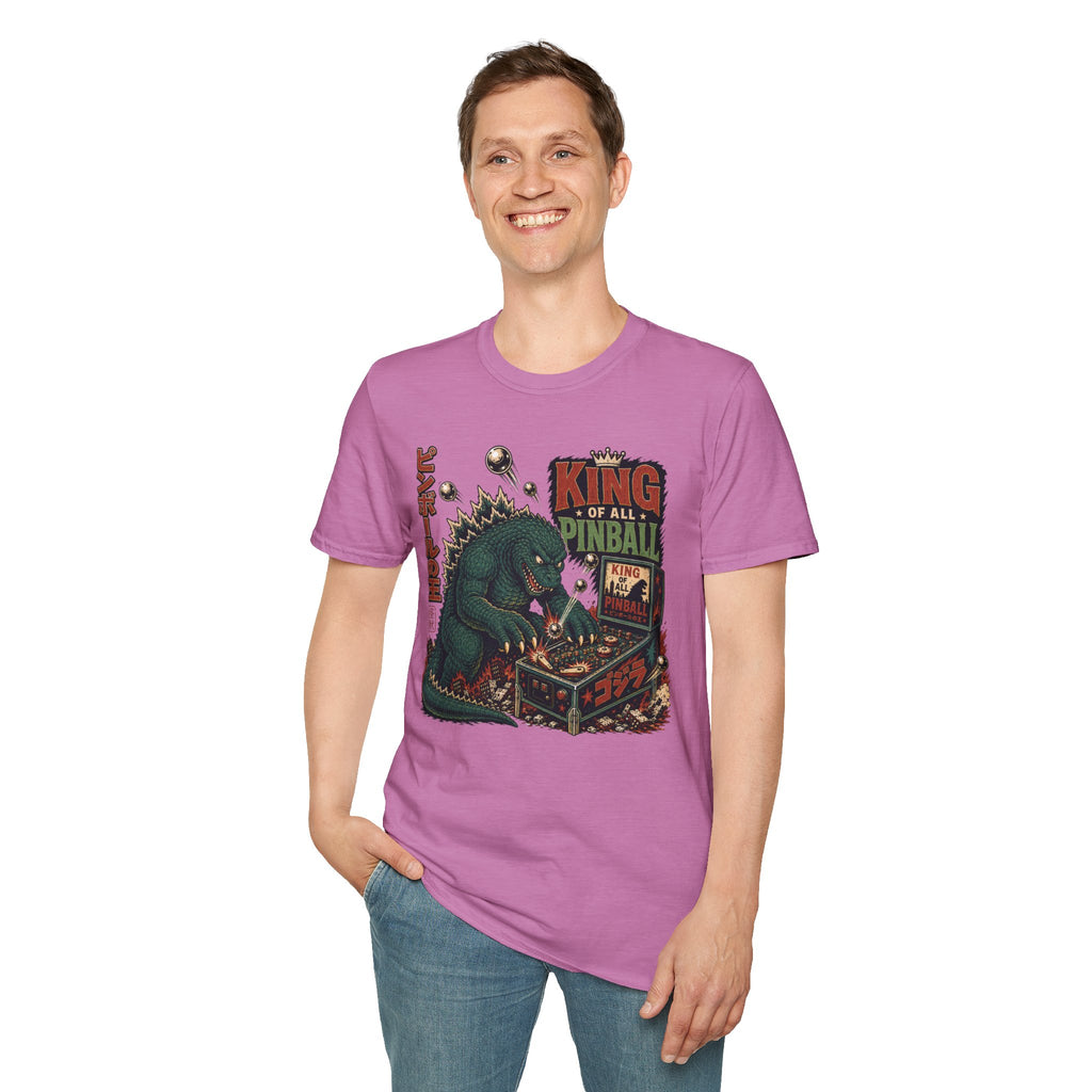 King of All Pinball — Retro Godzilla Arcade Tee