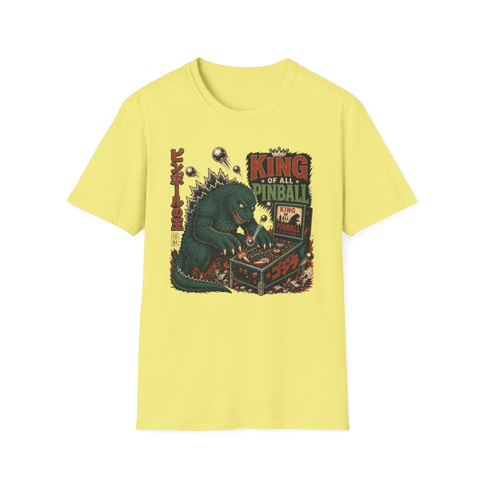 King of All Pinball — Retro Godzilla Arcade Tee